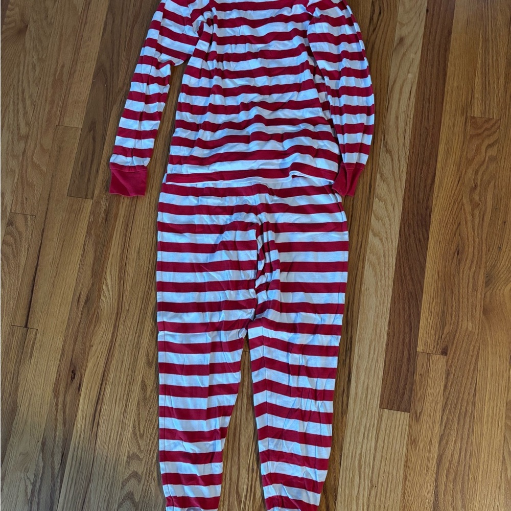 Red and White Striped Pajama Set